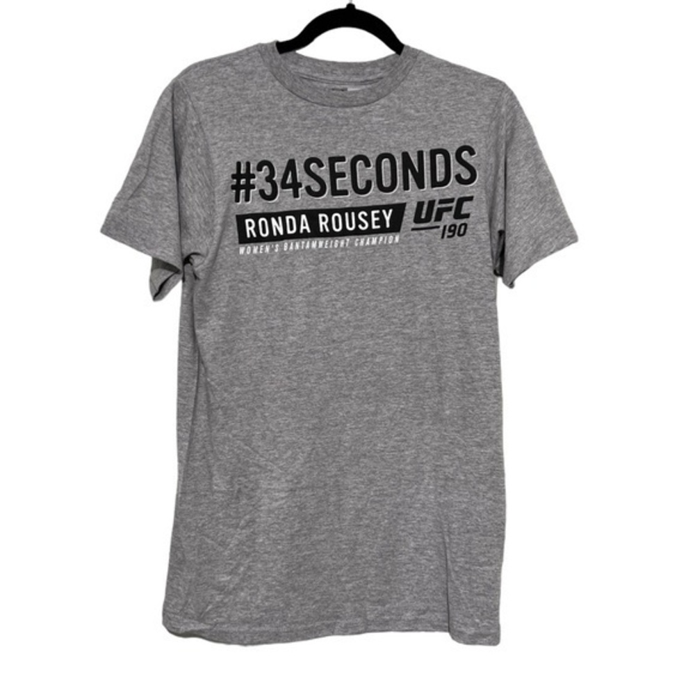 Reebok UFC Ronda Rousey 34 seconds champion T-Shirt unisex size small gray